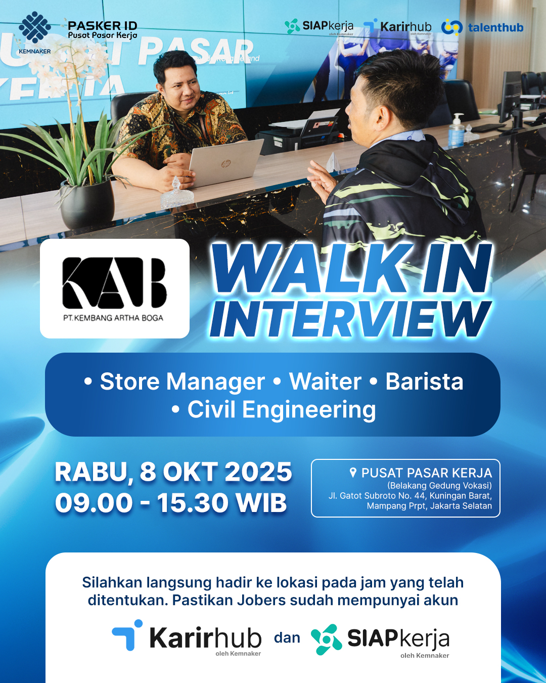 PT Kembang Astra Boga Gelar Walk-in Interview untuk Empat Posisi di Pusat Pasar Kerja