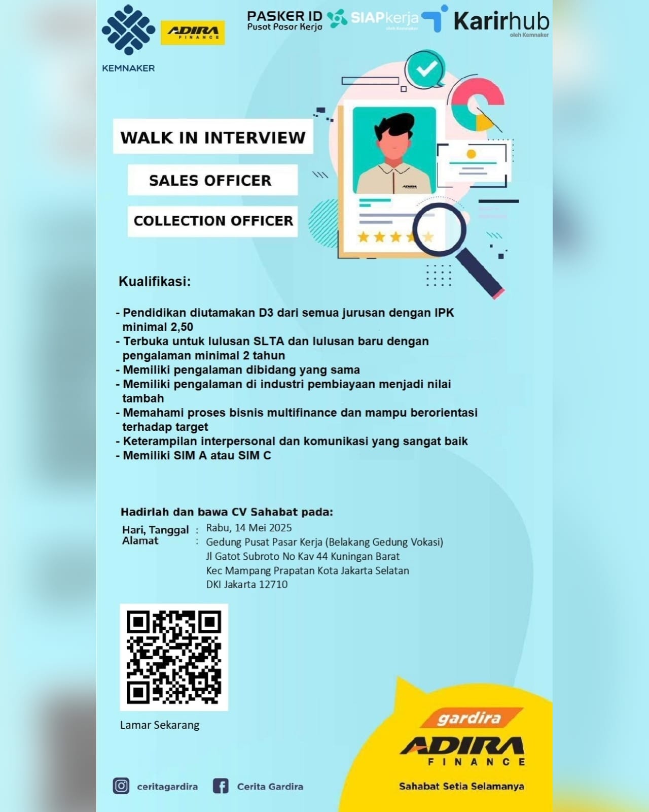Adira Finance Buka Kesempatan Karir Melalui Walk-In Interview di Pusat Pasar Kerja